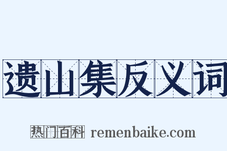 遗山集反义词是什么意思的图片